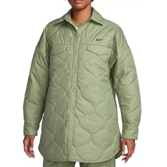 NWT New Nike Sportswear Essential Women's Quilted Trench M Coat Jacket Button - Picture 1 of 7